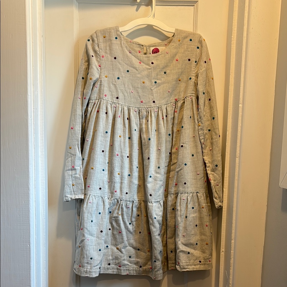 Mini Boden Cream Polka Dot Kids Dress